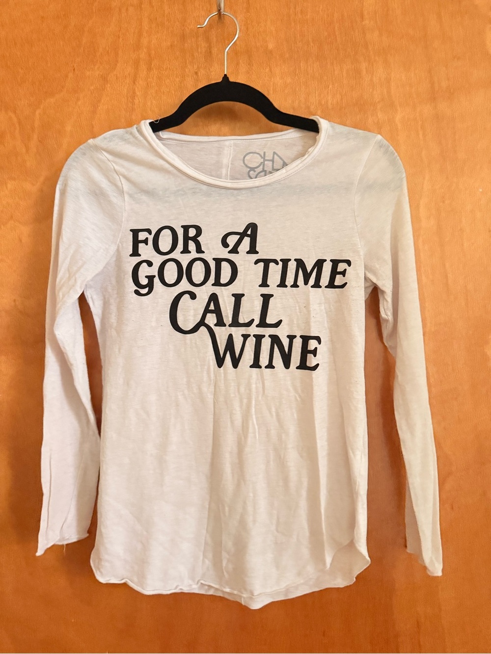 Graphic Long-Sleeve Tee - Call Wine - White